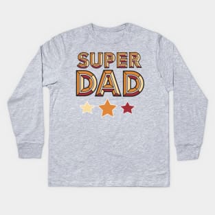 Golden Super Dad Kids Long Sleeve T-Shirt